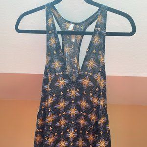Free People Navy/floral Racerback Tank, size xs